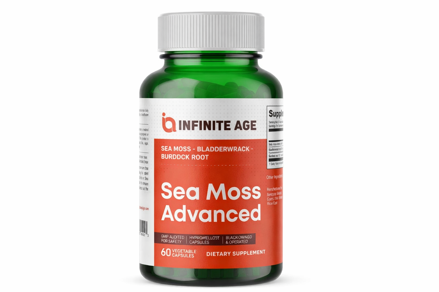 INFINITE AGE 1250mg Sea Moss Advanced Superfood, High-Potency, Vegan - 60 Count
