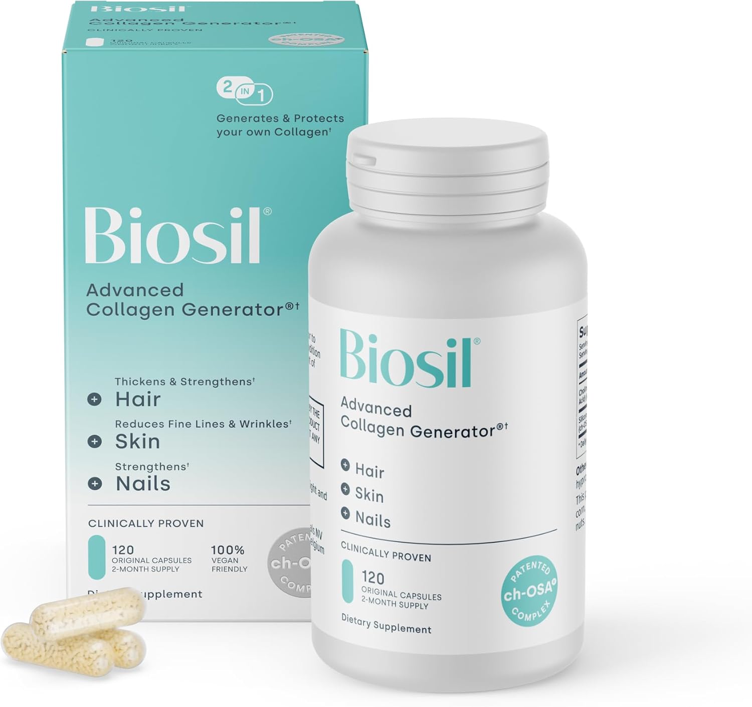 Biosil Collagen Generator with ch-OSA help generate collagen 120 Capsules