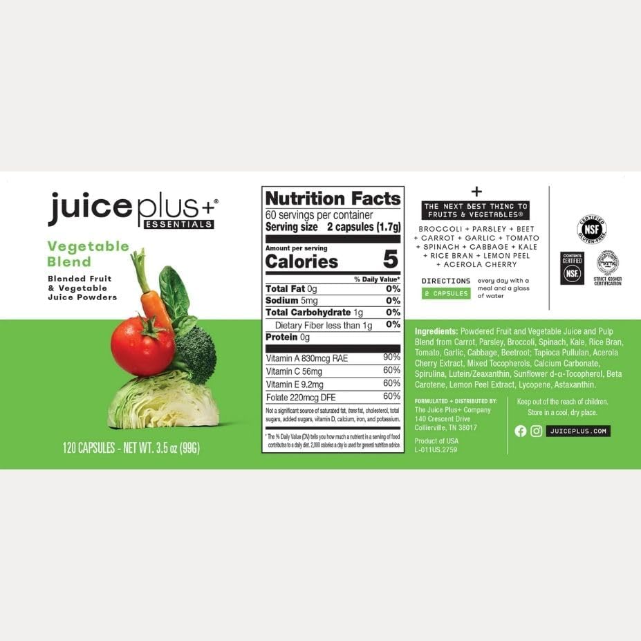 Juice Plus+ Fruit and Vegetable Blend - Prepacked 2 Bottles