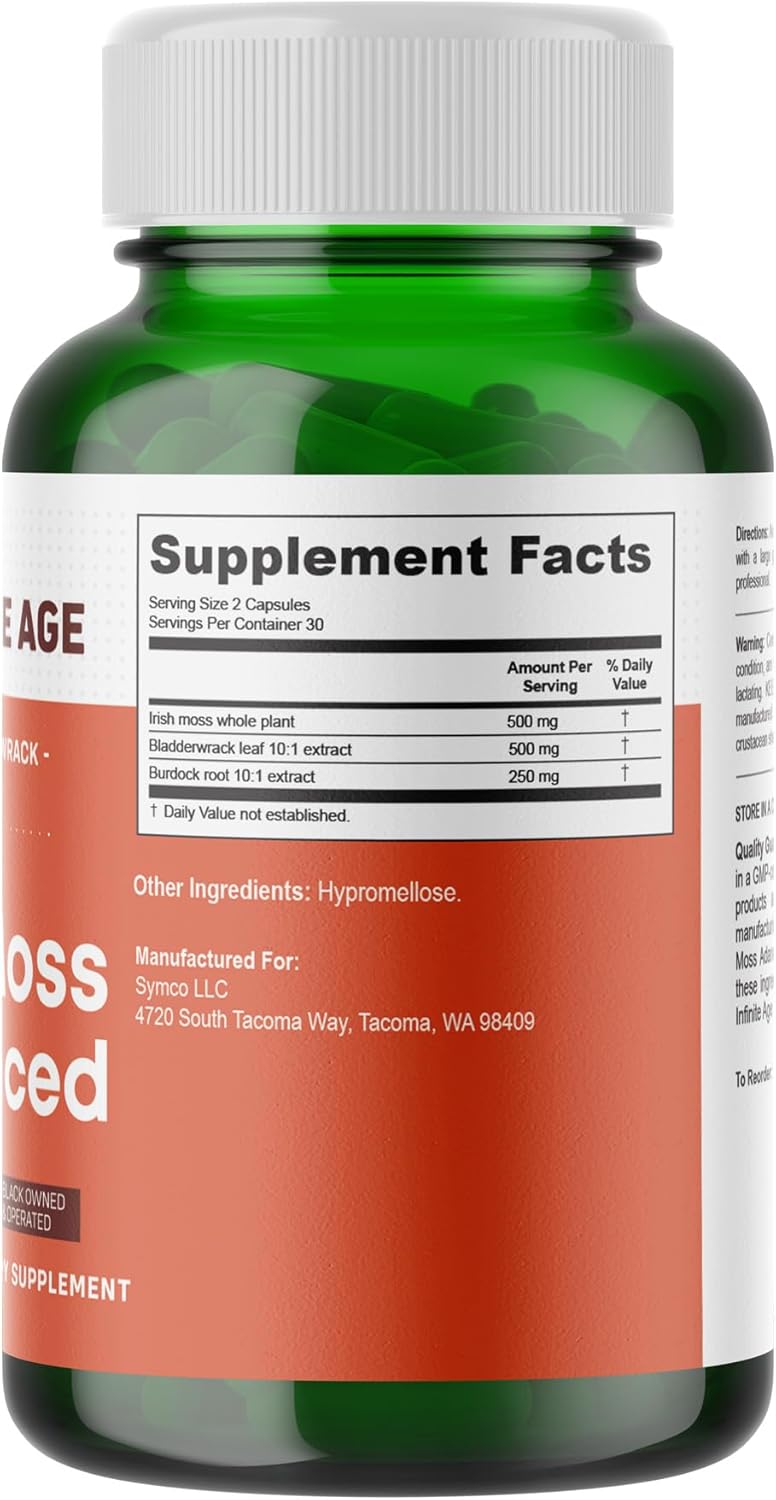 NFINITE AGE 3 Pack of 1250mg Sea Moss Advanced Superfood Capsules, 180 Count