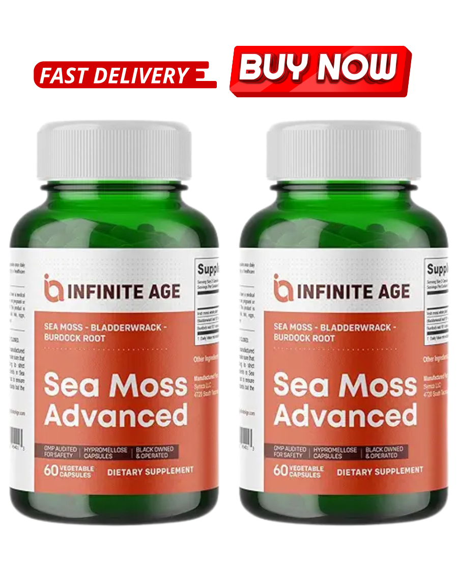 INFINITE AGE 1250mg Sea Moss Advanced Superfood, High-Potency, Vegan - 120 Count