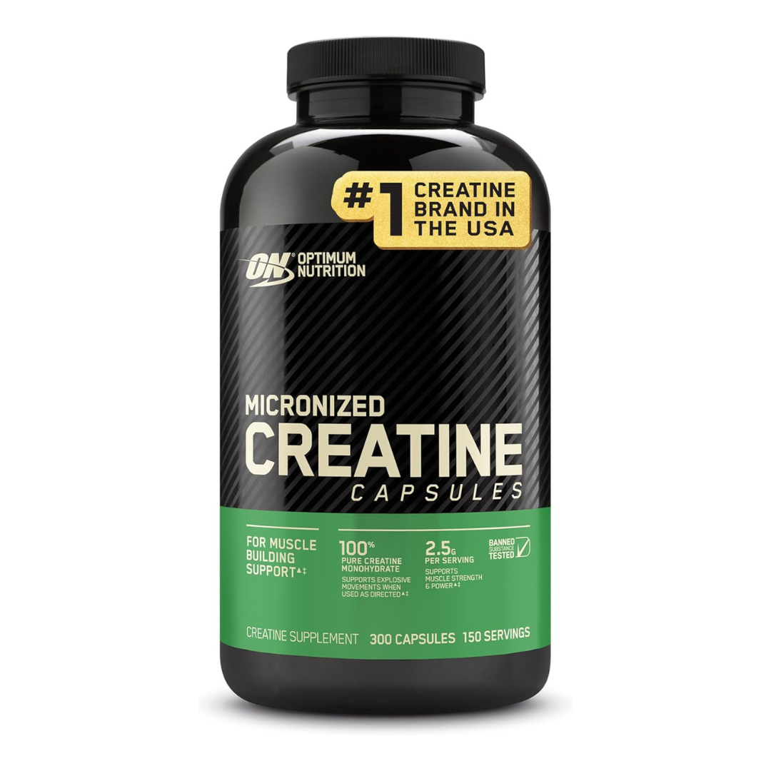 Optimum Nutrition Micronized Creatine Monohydrate Capsules, Keto Friendly, 2500mg, 300 Capsules