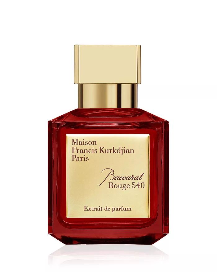 Top-down view of Baccarat Rouge 540 Eau de Parfum, highlighting its sleek and modern bottle design.