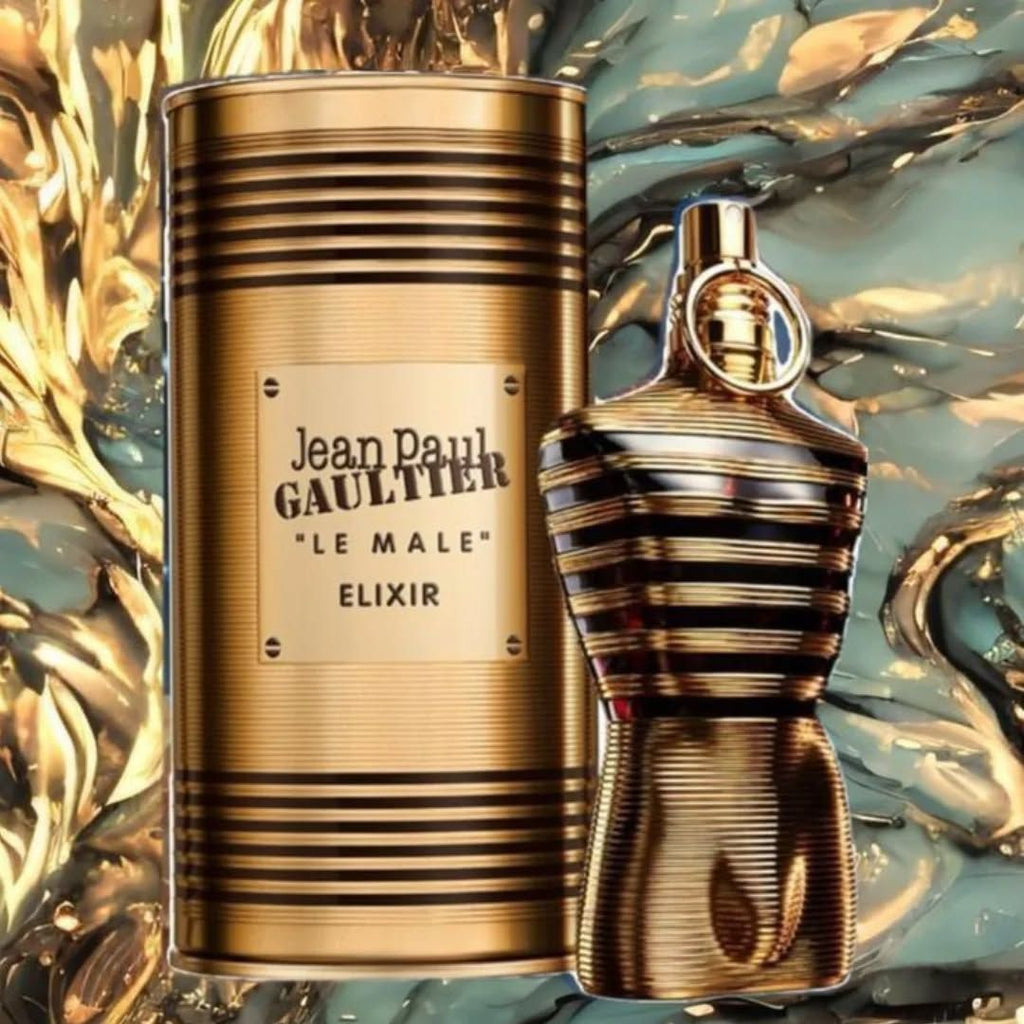 Front or back packaging of Jean Paul Gaultier Le Male Elixir fragrance spray 125ml