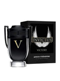 Paco Rabanne Invictus Victory perfume bottle and packaging on a white background