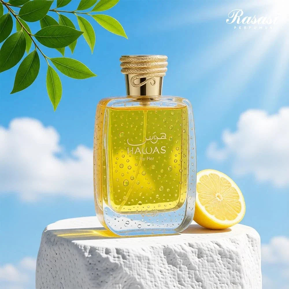Rasasi Hawas For Her 100ml Eau de Parfum perfume label design