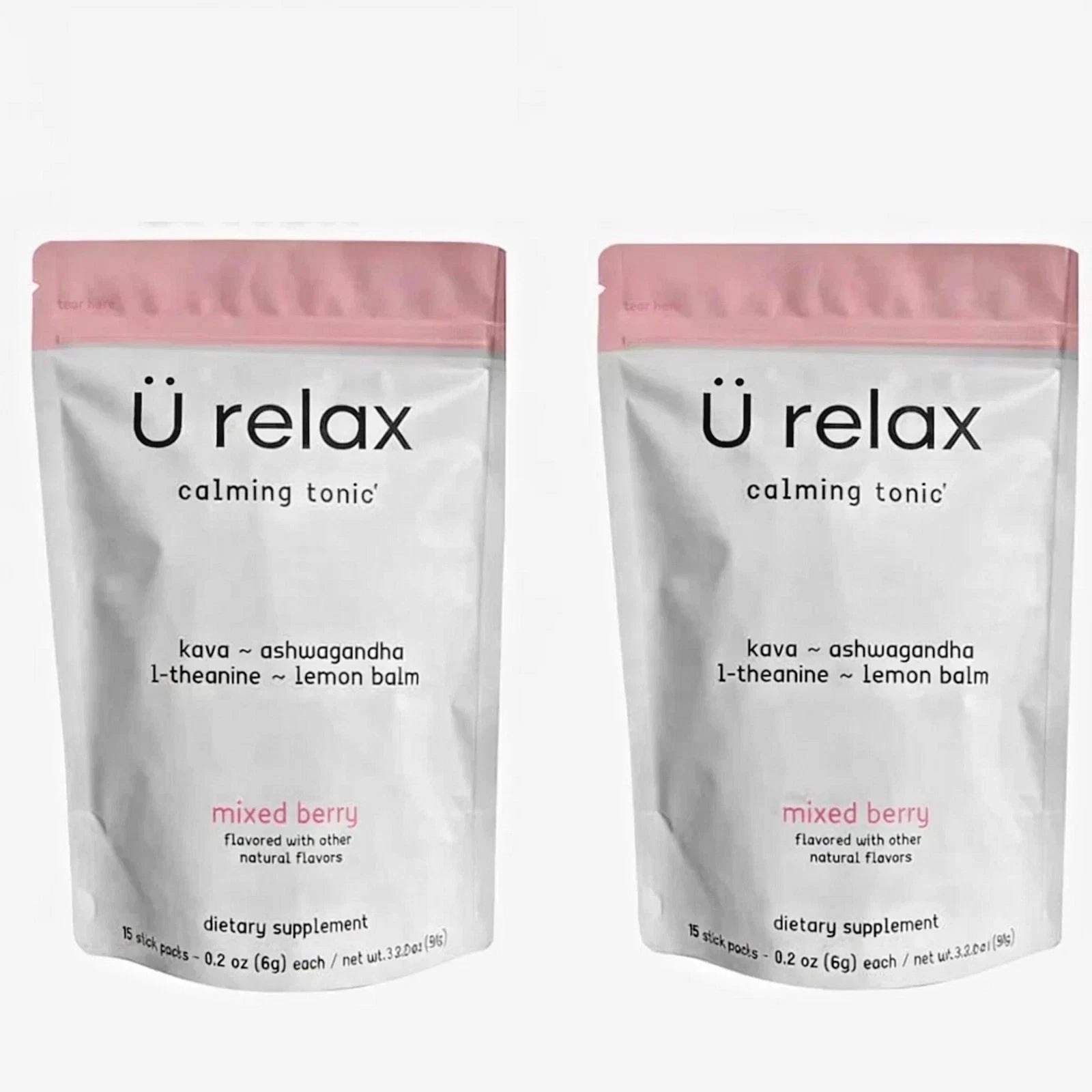 u relax calming tonic 15 packets mixed berry flavor relax calming drink us stock - 2 Pack