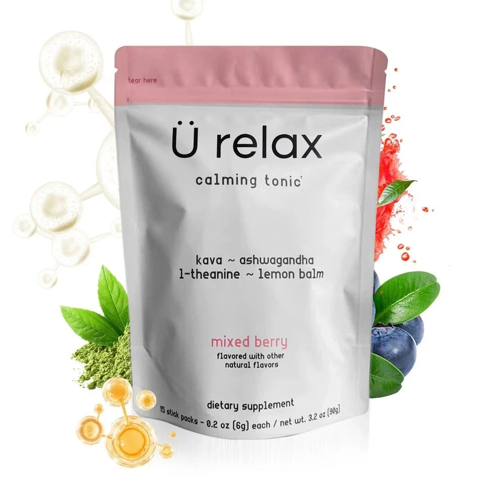 u relax calming tonic 15 packets mixed berry flavor relax calming drink us stock - 2 Pack