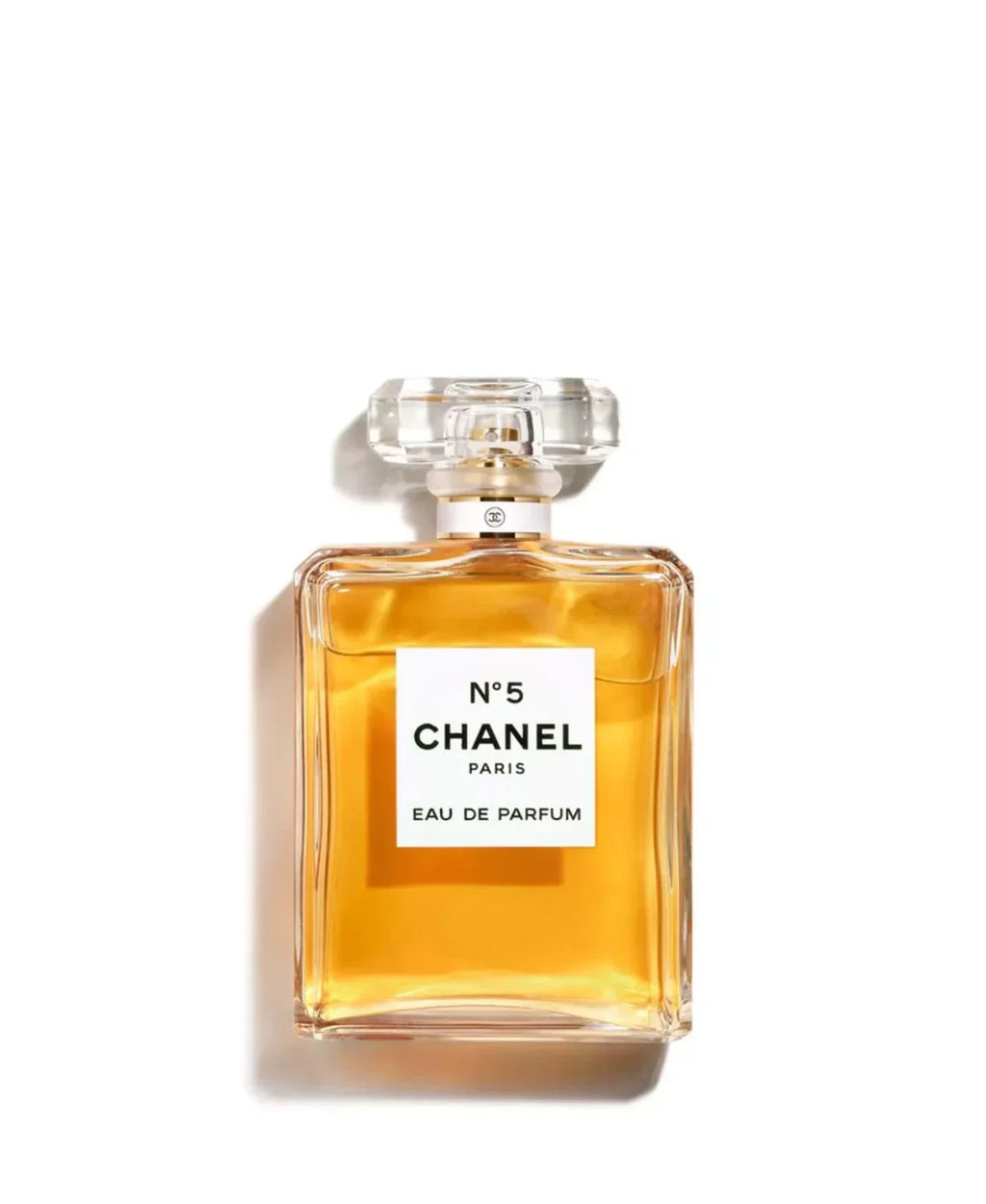 Close-up of Chanel N°5 Eau De Parfum Luxury Fragrance 100ml, fragrance packaging