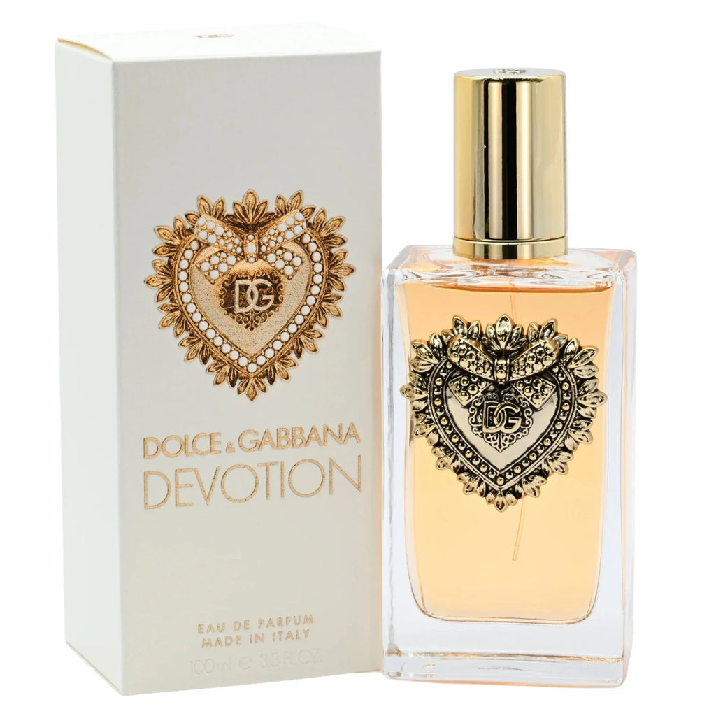 Dolce & Gabbana Devotion Eau de Parfum for Women, 100ml elegant fragrance bottle.