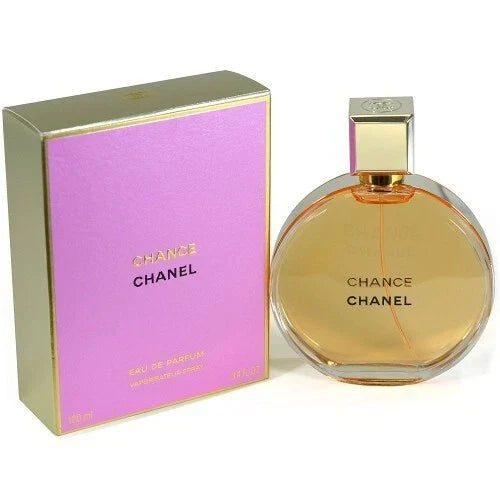 Chanel Chance perfume bottle and packaging on a white background
