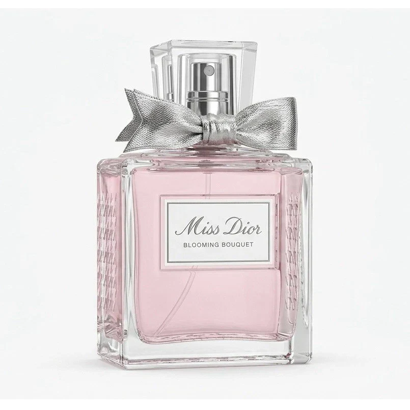 Label of Miss Dior Blooming Bouquet Eau de Toilette Spray 3.4 oz fragrance bottle